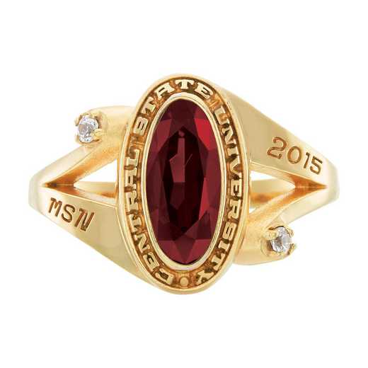 Salem State University Women's Symphony Ring with Diamond and Birthstone